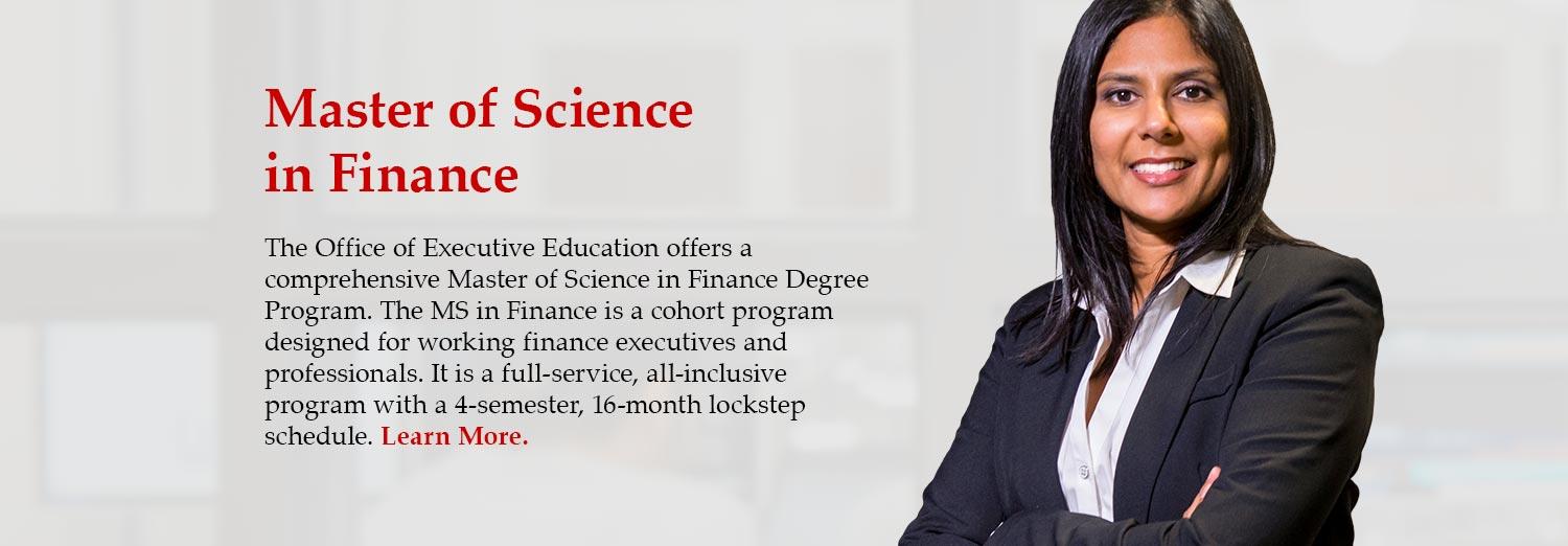 Finance student and more information about a Master of Science in Finance
